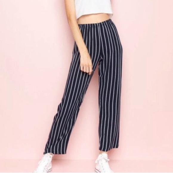 Brandy Melville Pants - Brandy Melville Navy blue Striped Navy Frankie Pants